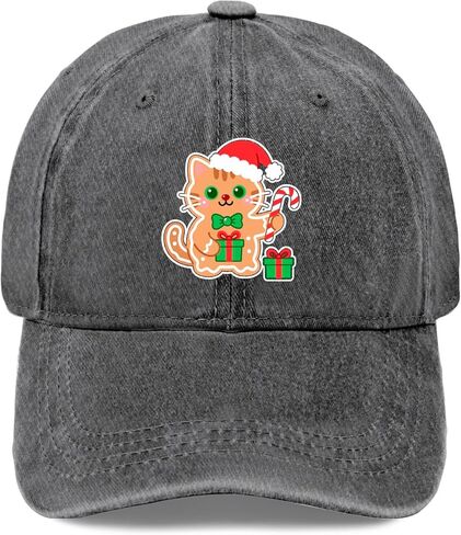 Cute Cat Gingerbread Man Christmas Golf Hat Garde Caps for Her in Saudi Arabia