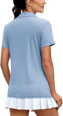 Women's Polo Shirts Short Sleeve UPF 50+ Sun Protection V Neck Golf Tennis Collared Work Tops Dry Fit in Saudi Arabia