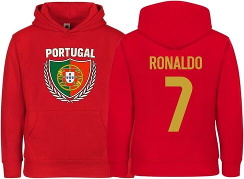 Portugal Kids Pullover Hoodie – Soccer Fan Sweatshirt with Portuguese Flag Front and Back Design in Saudi Arabia