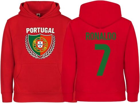 Portugal Kids Pullover Hoodie – Soccer Fan Sweatshirt with Portuguese Flag Front and Back Design in Saudi Arabia