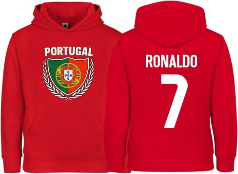 Portugal Kids Pullover Hoodie – Soccer Fan Sweatshirt with Portuguese Flag Front and Back Design in Saudi Arabia
