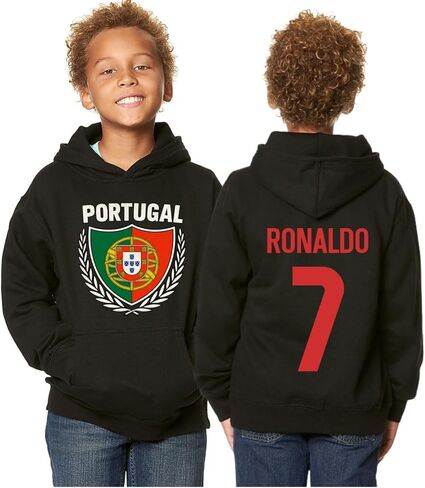 Portugal Kids Pullover Hoodie – Soccer Fan Sweatshirt with Portuguese Flag Front and Back Design in Saudi Arabia