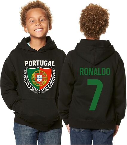 Portugal Kids Pullover Hoodie – Soccer Fan Sweatshirt with Portuguese Flag Front and Back Design in Saudi Arabia