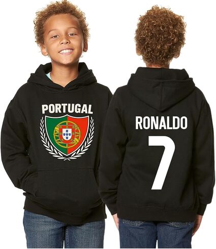 Portugal Kids Pullover Hoodie – Soccer Fan Sweatshirt with Portuguese Flag Front and Back Design in Saudi Arabia