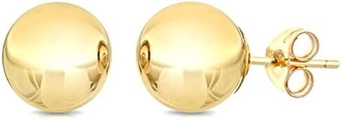 TGP 18K Gold Plated Ball Stud Earrings 10mm, Hypoallergenic Gold Ball Earrings for Women in Saudi Arabia