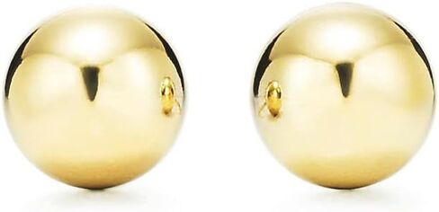 TGP 18K Gold Plated Ball Stud Earrings 10mm, Hypoallergenic Gold Ball Earrings for Women in Saudi Arabia