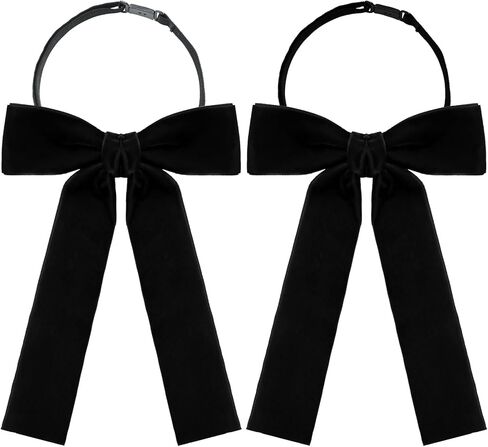 Womens Tie Pre-tied Velvet Bow Tie for Women Solid Color Adjustable Bowtie for Women/Men/Girls School Uniform Party in Saudi Arabia
