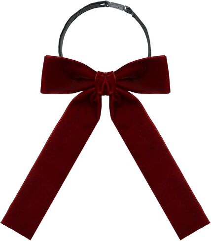 Womens Tie Pre-tied Velvet Bow Tie for Women Solid Color Adjustable Bowtie for Women/Men/Girls School Uniform Party in Saudi Arabia