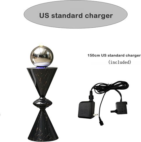 نافورة شلال داخلية، شلال أرضي مع ضوء LED ورذاذ، نافورة ديكور بنسيج رخامي حديث، مضخة هادئة لتزيين المياه في غرفة المعيشة والمكتب in Kuwait