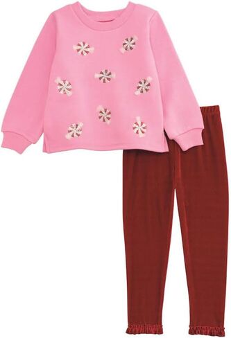 Mud Pie boys Kids Christmas Peppermint Shirt and Legging Set in Saudi Arabia