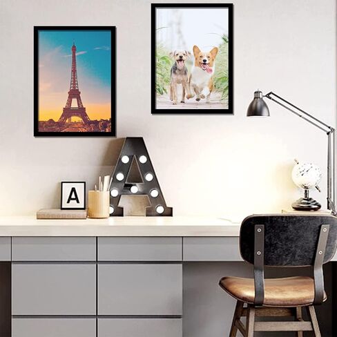 16x24 Picture Frame Set of 2, Black Photo Frames High Transparent Wall Gallery Desktop Horizontal Vertical for Canvas Collage Photo Poster Certificate 16 x 24 inches in Saudi Arabia