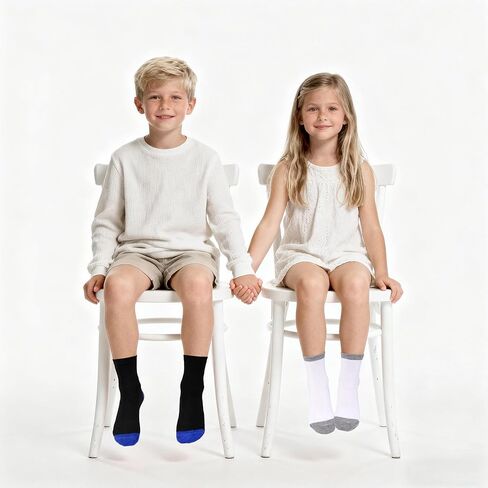 12 Pairs Toddler Socks Boys Crew Socks Kids Girls Sock Boys Dress Sock Black 1-13 Years in Saudi Arabia