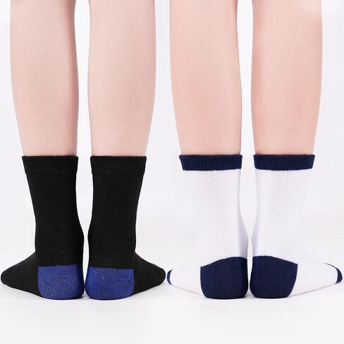 12 Pairs Toddler Socks Boys Crew Socks Kids Girls Sock Boys Dress Sock Black 1-13 Years in Saudi Arabia