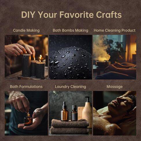 Men Essential Oils Set - 6 Premium Fragrance Oils for Diffusers for Home, Candles & Aromatherapy, Valentines Day Gifts for Him | Leather, Sandalwood, Cologne, Smoke Vanilla, Oak, Mahogany Scents in Kuwait