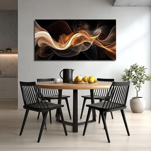 JuhaiArt Abstract Art Prints Bedroom Gold Wall Decor Black Wall Picture for Living Room Home Office 29" x 59" Lines Poster Artwork in Saudi Arabia