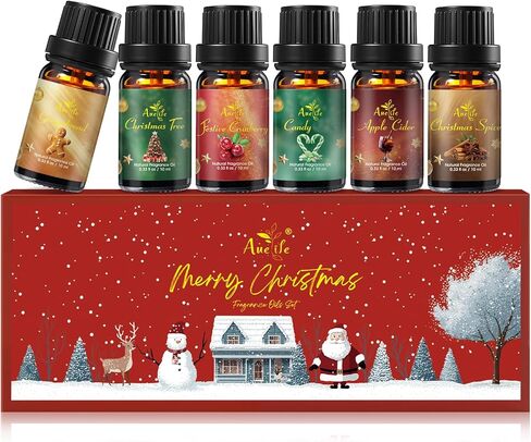 Men Essential Oils Set - 6 Premium Fragrance Oils for Diffusers for Home, Candles & Aromatherapy, Valentines Day Gifts for Him | Leather, Sandalwood, Cologne, Smoke Vanilla, Oak, Mahogany Scents in Kuwait