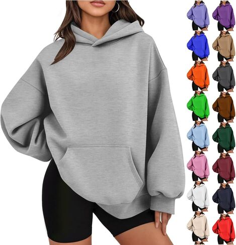 Hoodies for Women, Oversized Sweatshirts Fall Outfits Casual Sweaters Tops Workout Winter Clothes in Saudi Arabia