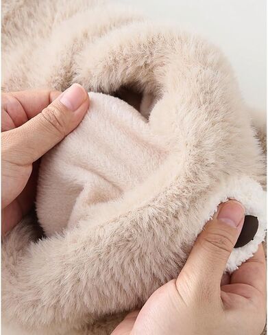 KORADI Girls Balaclava Knit Hat Boys Bear Beanie Hoodie Hats Winter Fuzzy Neck Gaiter Ski Caps for Kids 2-12 Years in Saudi Arabia