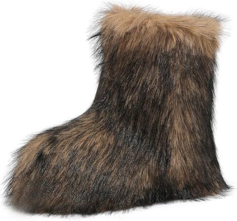 Girls Fur Boots,Kids Warm Plush Lining Furry Winter Boots for Toddler,Cozy Fluffy Snow Boots in Saudi Arabia