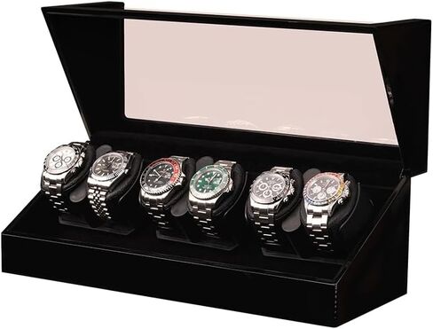 Automatic Watch Winder with 6 Quiet Running Motor,Storage Case for Man/Woman's Watches in Saudi Arabia