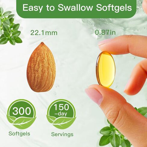 زيت الأوريجانو العضوي مع زيت الحبة السوداء - كبسولات زيت الأوريجانو 2 في 1 عضوية، عدد 300 | نباتي، غير معدّل وراثيًا | يدعم الصحة والتوازن الهضمي in Kuwait