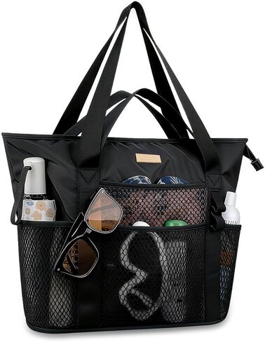 Lacdo Beach Bag for Women, Beach Tote Bag for Women, Waterproof Sandproof Foldable Pool Bag for Beach Vacation Pool Travel in Saudi Arabia