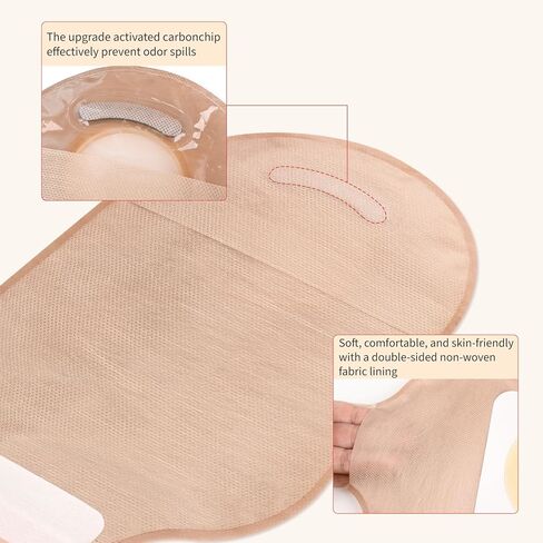 22 PCS Ostomy Supplies 2 Piece Colostomy Bags, Two Piece Drainable Ostomy Pouch with Hook-and-Loop Closure for Ileostomy Stoma Care, Cut-to-Fit (16 x Bags+6 x Barriers) in Kuwait