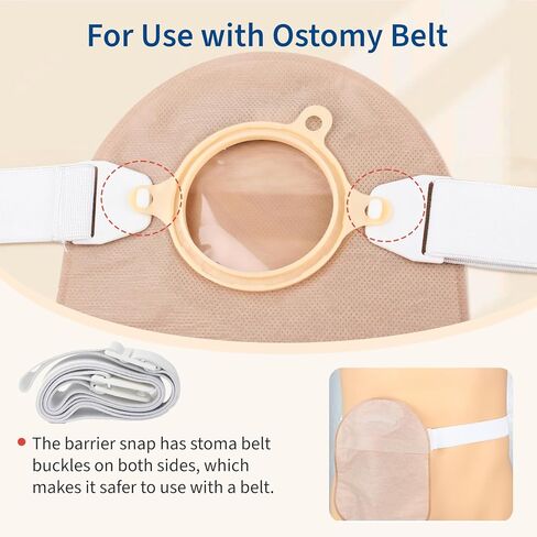 22 PCS Ostomy Supplies 2 Piece Colostomy Bags, Two Piece Drainable Ostomy Pouch with Hook-and-Loop Closure for Ileostomy Stoma Care, Cut-to-Fit (16 x Bags+6 x Barriers) in Kuwait