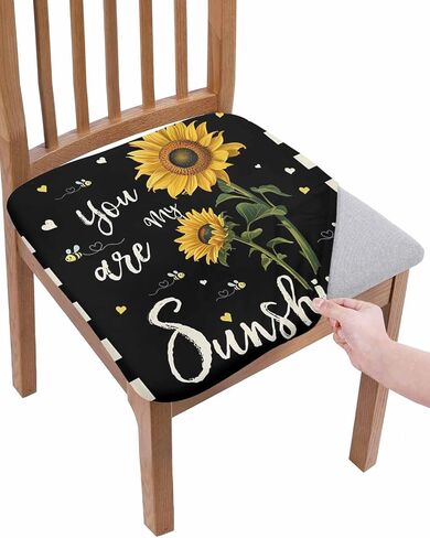 Savannan Dining Room Chair Seat Covers, Retro Paisley Flower Print Medieval European Victorian Royal Pattern Removable Stretch Chair Seat Cushion Slipcovers Protector for Holiday Party, Set of 6 in Kuwait