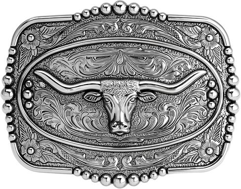 Vintage Longhorn Belt Buckle for 1.5" Western Belts - Antique Bronze & Silver Cowboy Cowgirl Accessory in Saudi Arabia