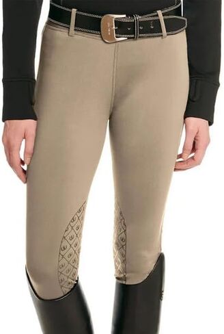 Ovation Girls' Equinox Silicone Knee Patch Winter Breech - Neutral Beige, Size 6 in Saudi Arabia