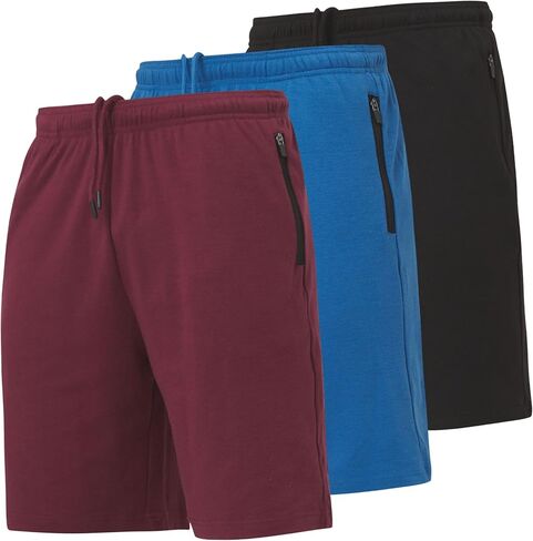 Ultra Performance 3 Pack Mens Shorts Casual Men's Athletic Short Workout Gym Shorts for Men with Zipper Pockets, Small - 5X in Saudi Arabia