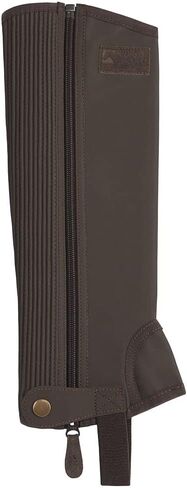 Dover Saddlery Riding Sport Kids' Synthetic Suede Half Chaps with Silicone Grip Patches, Color: Brown, Size: Small in Saudi Arabia