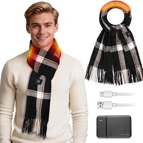 وشاح ساخن للنساء والرجال، وشاح للرقبة قابل لإعادة الشحن، بطارية 5000 مللي أمبير في الساعة، درجة حرارة قابلة للتعديل، شال ساخن in Kuwait