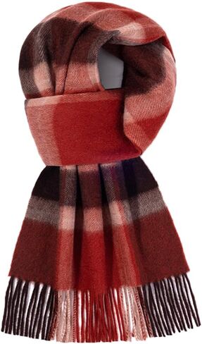 Cashmere Wool Scarf Soft Warm Thick Plaid Winter Scarf Unisex for Women and Men with Gift Box in Saudi Arabia
