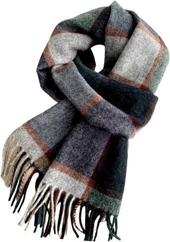 Cashmere Wool Scarf Soft Warm Thick Plaid Winter Scarf Unisex for Women and Men with Gift Box in Saudi Arabia