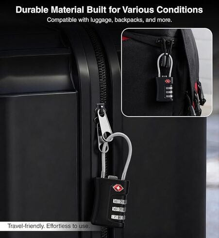 TSA Locks for Luggage, 3 Digit Combination, Suitcase Locks TSA Approved, Easy Read Dials, Luggage Locks for Suitcase, Toolbox, Backpack, Bag, Gym Locker in Saudi Arabia