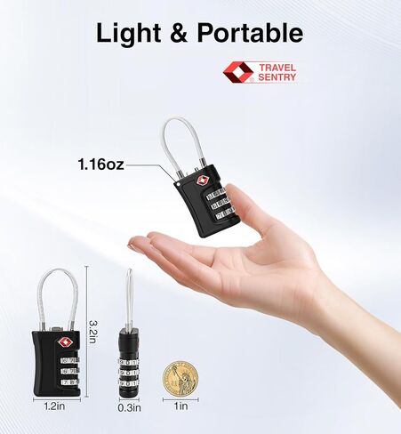 TSA Locks for Luggage, 3 Digit Combination, Suitcase Locks TSA Approved, Easy Read Dials, Luggage Locks for Suitcase, Toolbox, Backpack, Bag, Gym Locker in Saudi Arabia