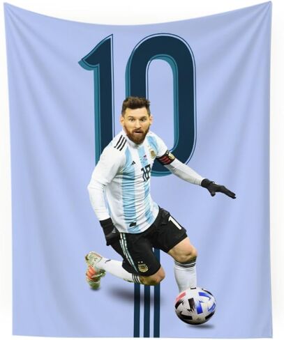 كأس العالم لكرة القدم النجم ليونيل ميسي نسيج الجدار للمراهقين المشجعين غرفة نوم الجدار شنقا الديكور الجدار ملصق ديكور النسيج المطبوع ديكور الجدار شنقا نسيج HD مقاومة للبهتان البوليستر الجدار ملصق لغرفة المعيشة غرفة نوم 35.4 * 47.2 بوصة (أبيض) in Kuwait