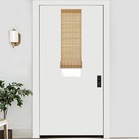 LazBlinds لا توجد أدوات لا توجد ظلال دوارة من الخيزران، ستائر من الخيزران اللاسلكي، ستائر قابلة للطي لتصفية الضوء للنوافذ، الباب الفرنسي، شاشة الخصوصية في الشرفة أو الفناء، 26 بوصة عرض × 70 بوصة ارتفاع، بني 206 in Saudi Arabia