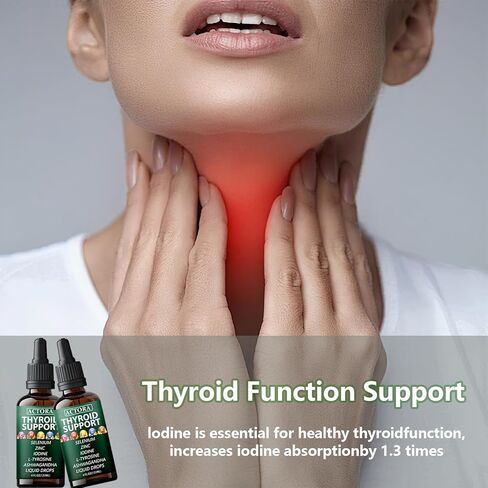 savari Actora Thyroid Support Liquid Drops - with Selenium Zinc Iodine L-Tyrosine Ashwagandha,Multivitamin - for Hormonal Balance, Gut Health, Mood, Sleep Support - 4 fl. oz (120mL) (1pc) in Saudi Arabia