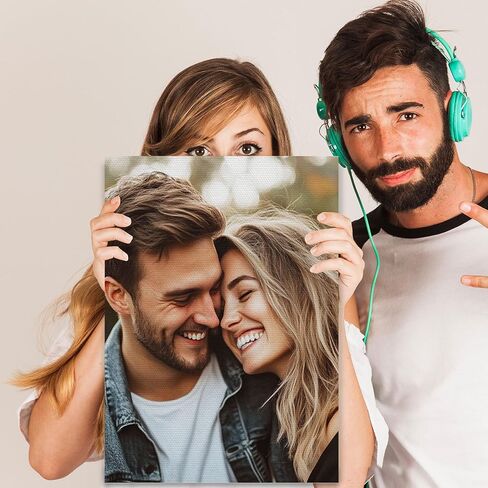 مطبوعات قماشية مخصصة مع صورك، لوحات فنية جدارية لديكور المنزل، مطبوعات قماشية مؤطرة مخصصة، هدايا صور قماشية مخصصة للزوجين، الصديق، الصديقة، الكلب، الطفل، الأسرة، الأم، الأب | 11x14 in Kuwait