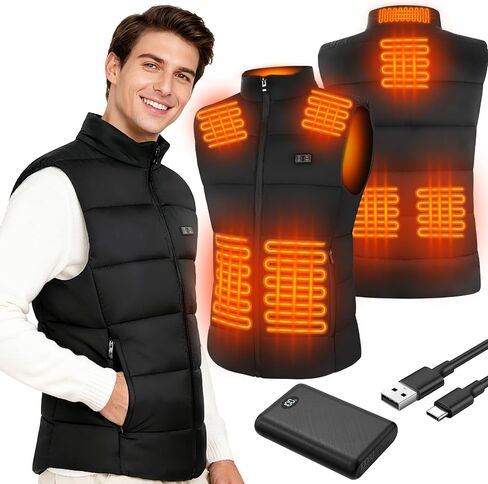 Heated Vest for Men, 7.4V Heated Jacket with 8 Heating Zones, 3 level Temperature Control with 10000mAh Battery in Saudi Arabia