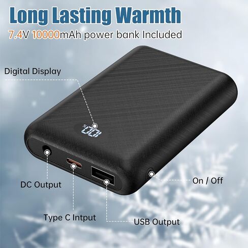 Heated Vest for Men, 7.4V Heated Jacket with 8 Heating Zones, 3 level Temperature Control with 10000mAh Battery in Saudi Arabia
