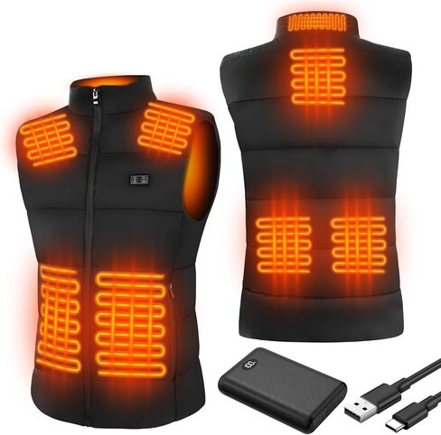 Heated Vest for Men, 7.4V Heated Jacket with 8 Heating Zones, 3 level Temperature Control with 10000mAh Battery in Saudi Arabia