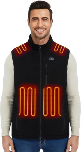 Professional Men's Fleece Heated Vest with 20000mAh Battery equipped with Flashlight in Saudi Arabia