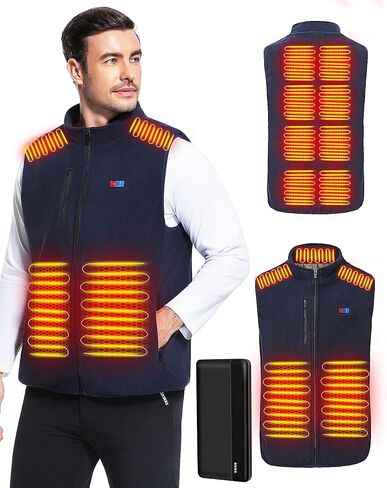 Fleece Heated Vest for Men with Battery Pack, Electric Heating Vests 13-Zone Heating Jacket for Outdoor in Saudi Arabia