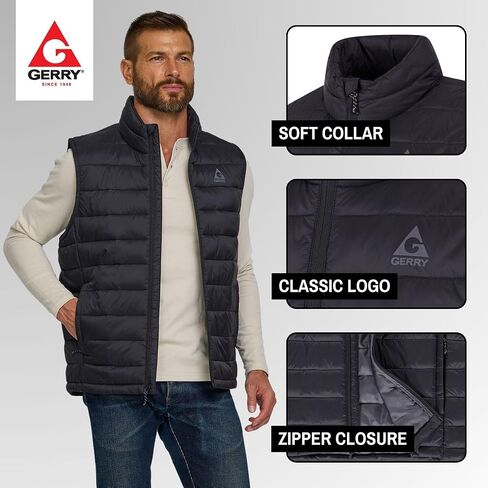 Gerry Puffer Vest for Men – Lightweight Sleeveless Outdoor Vest with Pockets, Puffer Vest Jacket for Men Outerwear in Saudi Arabia