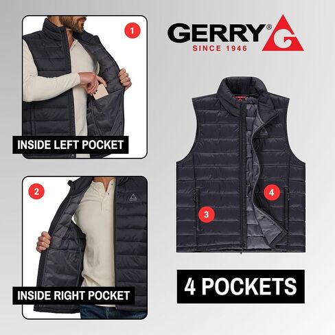 Gerry Puffer Vest for Men – Lightweight Sleeveless Outdoor Vest with Pockets, Puffer Vest Jacket for Men Outerwear in Saudi Arabia