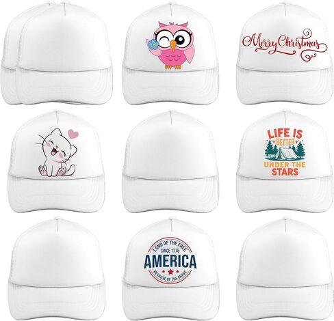 10 PCS Sublimation Blank Trucker Hat Set – Adjustable Mesh Snapback Baseball Cap for DIY Custom Designs in Saudi Arabia